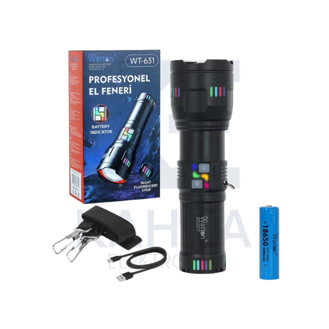 WT-631 Profesyonel Avcı Feneri 1500 metre mesafe