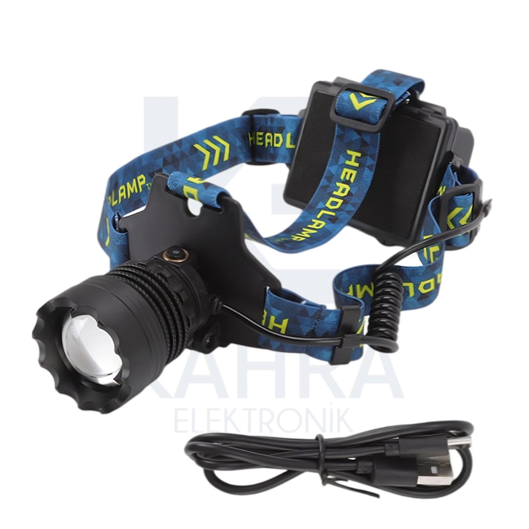 WT-627 Kafa Feneri Şarj Edilebilir Zoomlu - Görsel 3
