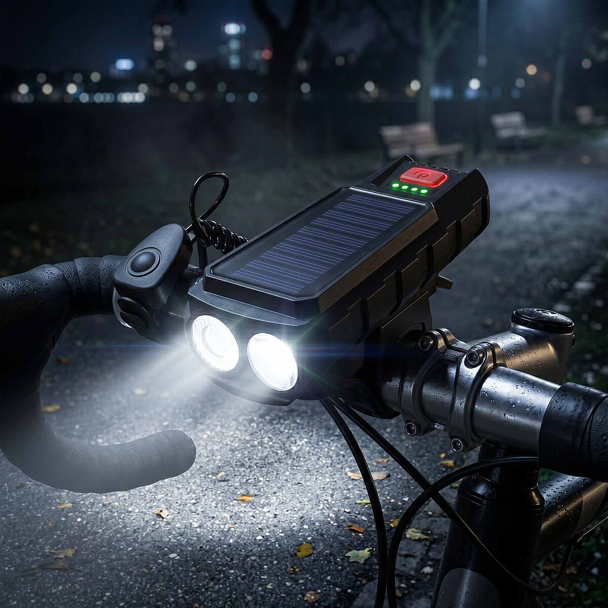 PANTHER PT-6020 USB ŞARJLI SOLAR BİSİKLET FENERİ - Görsel 6